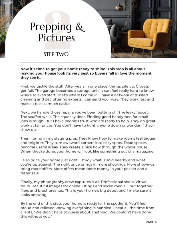 Page 6 of the HomeBoost Method Guide: Prepping, staging, photography
